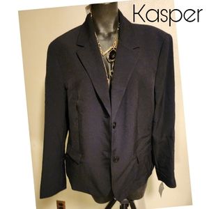Kasper black 2 button crepe lined blazer.  Sz 18